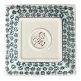 Polish Pottery Plate, Square, Dessert, 7" in "Pine Forest" by Manufaktura | T158S-PS29 Additional Image at PolishPotteryOutlet.com