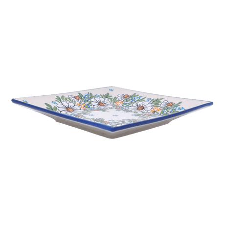 Plate, Square, Dessert, 7" in "Daisy Bouquet" by Manufaktura | T158S-TAB3