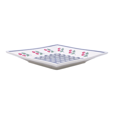 Plate, Square, Dessert, 7" in "Cherry Dot" by Manufaktura | T158T-70WI