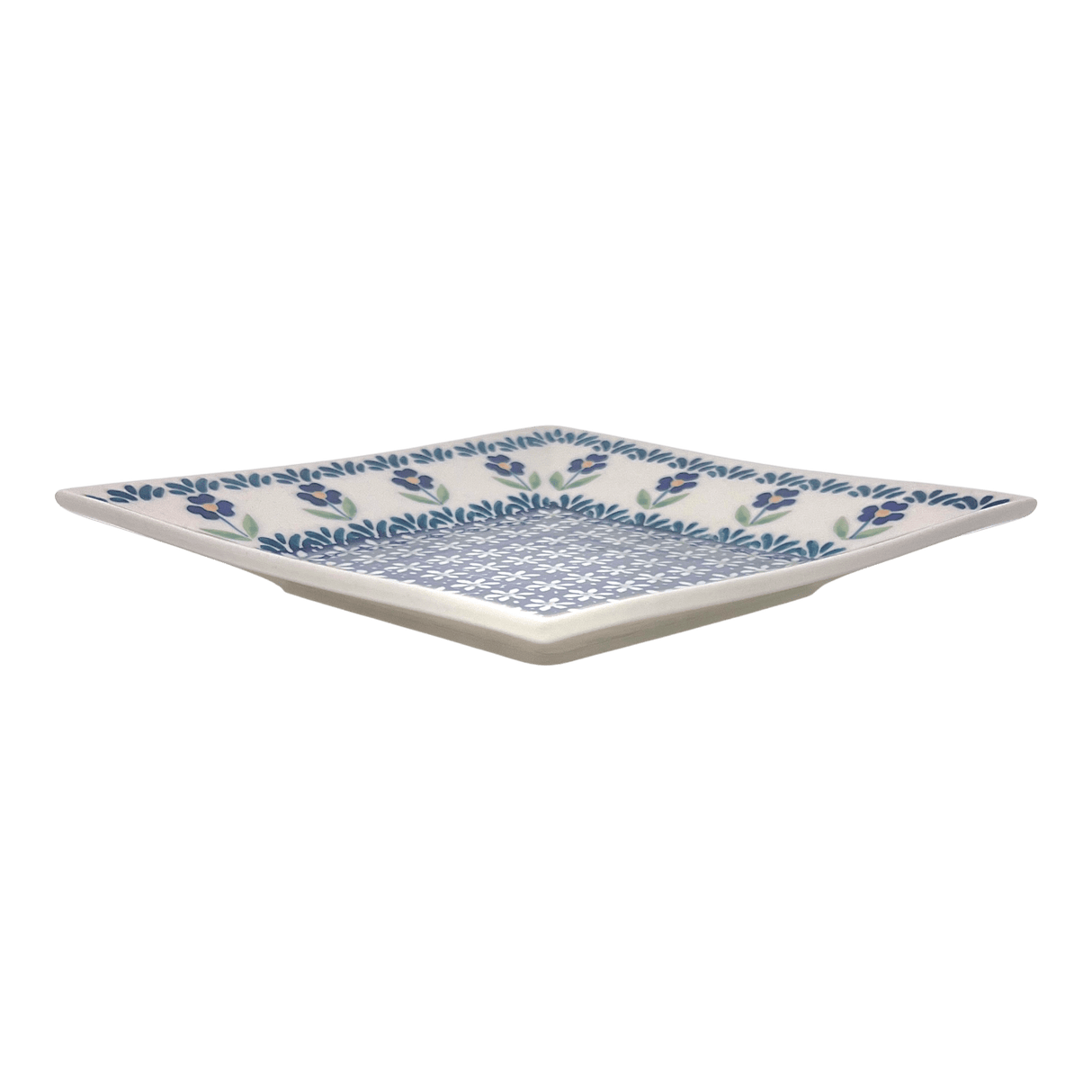 Plate, Square, Dessert, 7" in "Forget Me Not" by Manufaktura | T158T-ASS