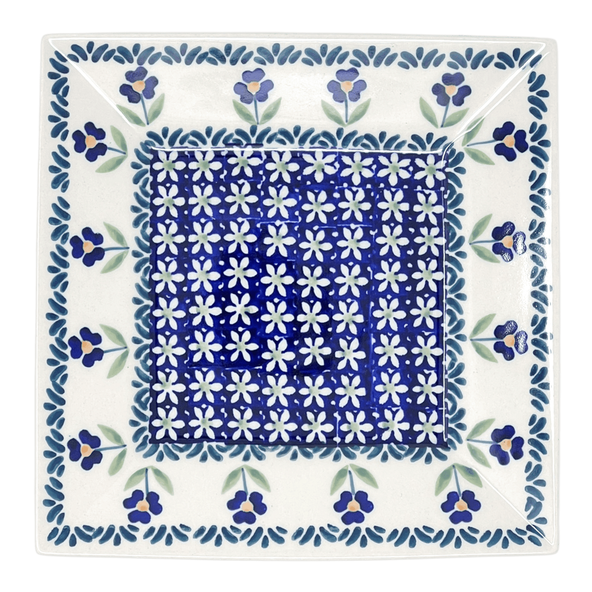 Plate, Square, Dessert, 7" in "Forget Me Not" by Manufaktura | T158T-ASS