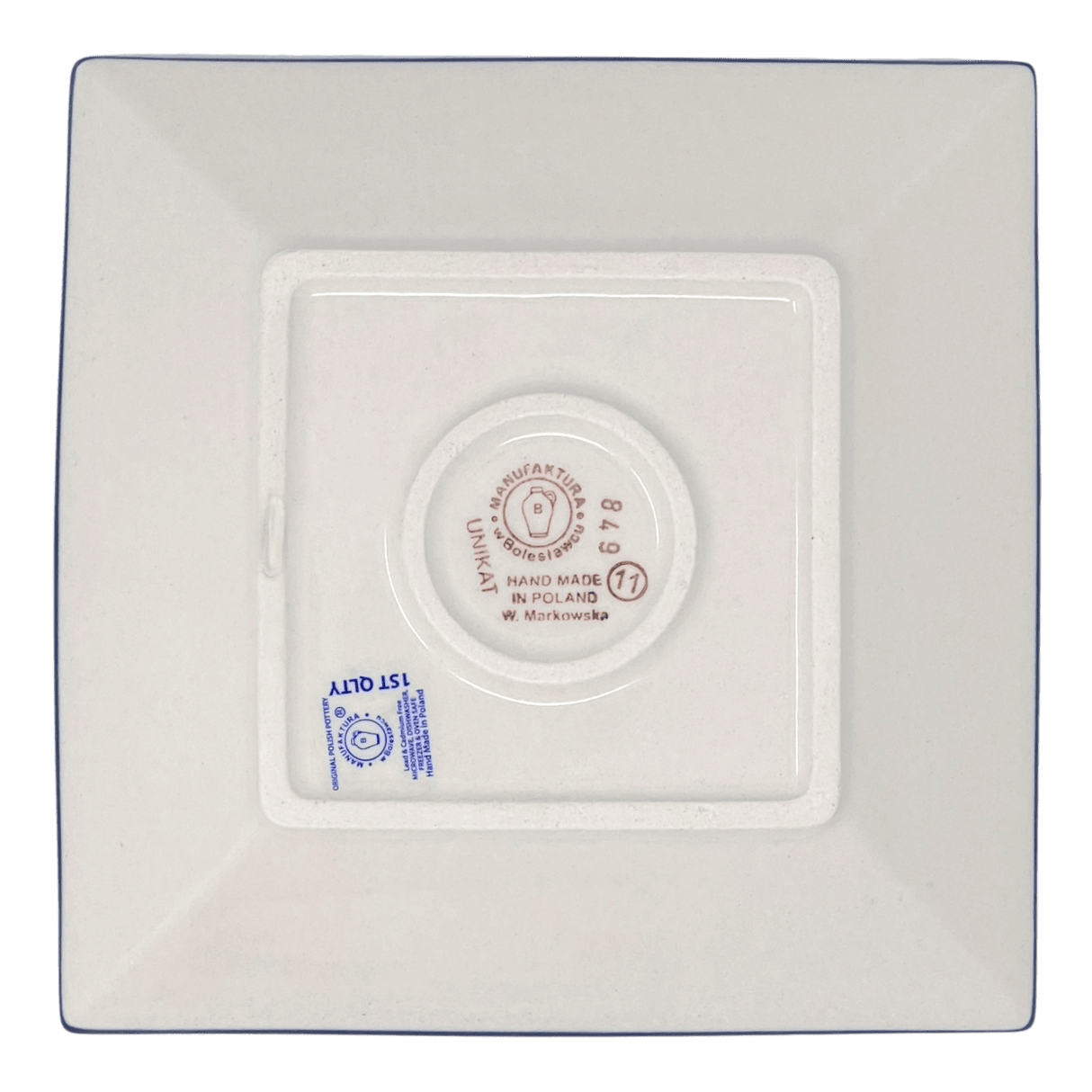 Plate, Square, Dessert, 7" in "Misty Blue" by Manufaktura | T158U-61A