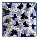 Plate, Square, Dessert, 7" in "Blue Butterfly" by Manufaktura | T158U-AS58