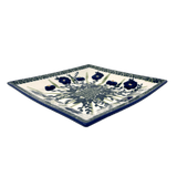 Plate, Square, Dessert, 7" in "Bouncing Blue Blossoms" by Manufaktura | T158U-IM03