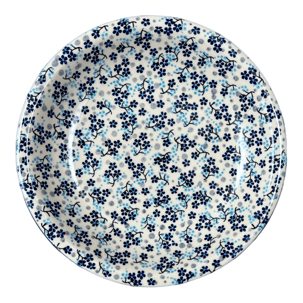 Bowl, Round, Pasta, 9.25" Bowl in "Scattered Blues" by Manufaktura | T159S-AS45