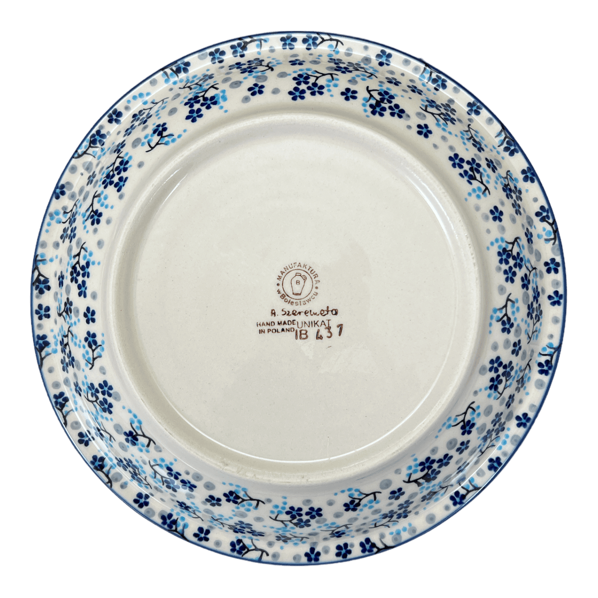 Bowl, Round, Pasta, 9.25" Bowl in "Scattered Blues" by Manufaktura | T159S-AS45