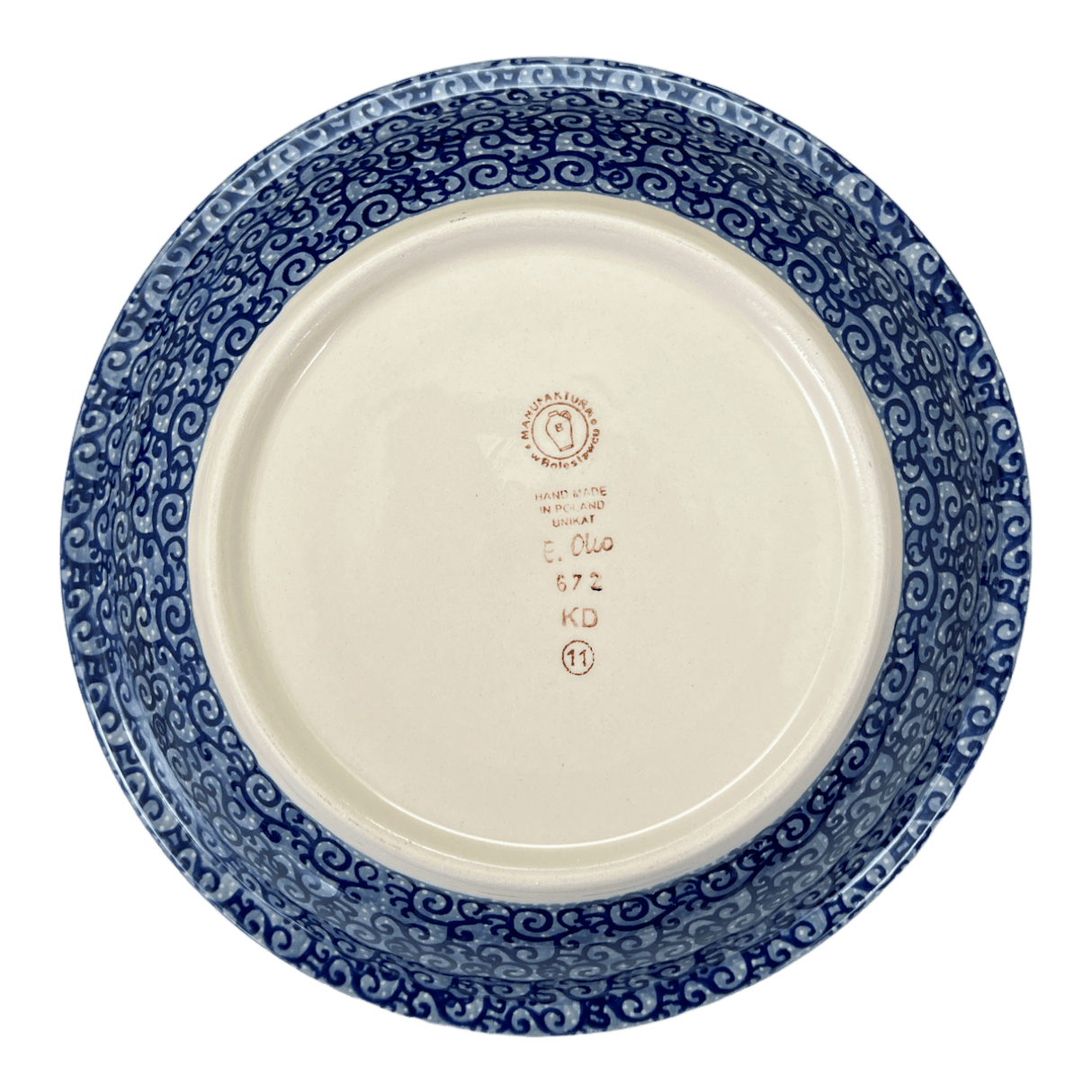 Bowl, Round, Pasta, 9.25" Bowl in "Blue Life" by Manufaktura | T159S-EO39