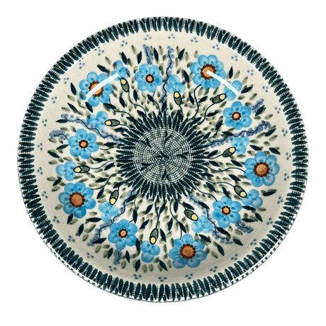 Bowl, Round, Pasta, 9.25" Bowl in "Baby Blue Blossoms" by Manufaktura | T159S-JS49