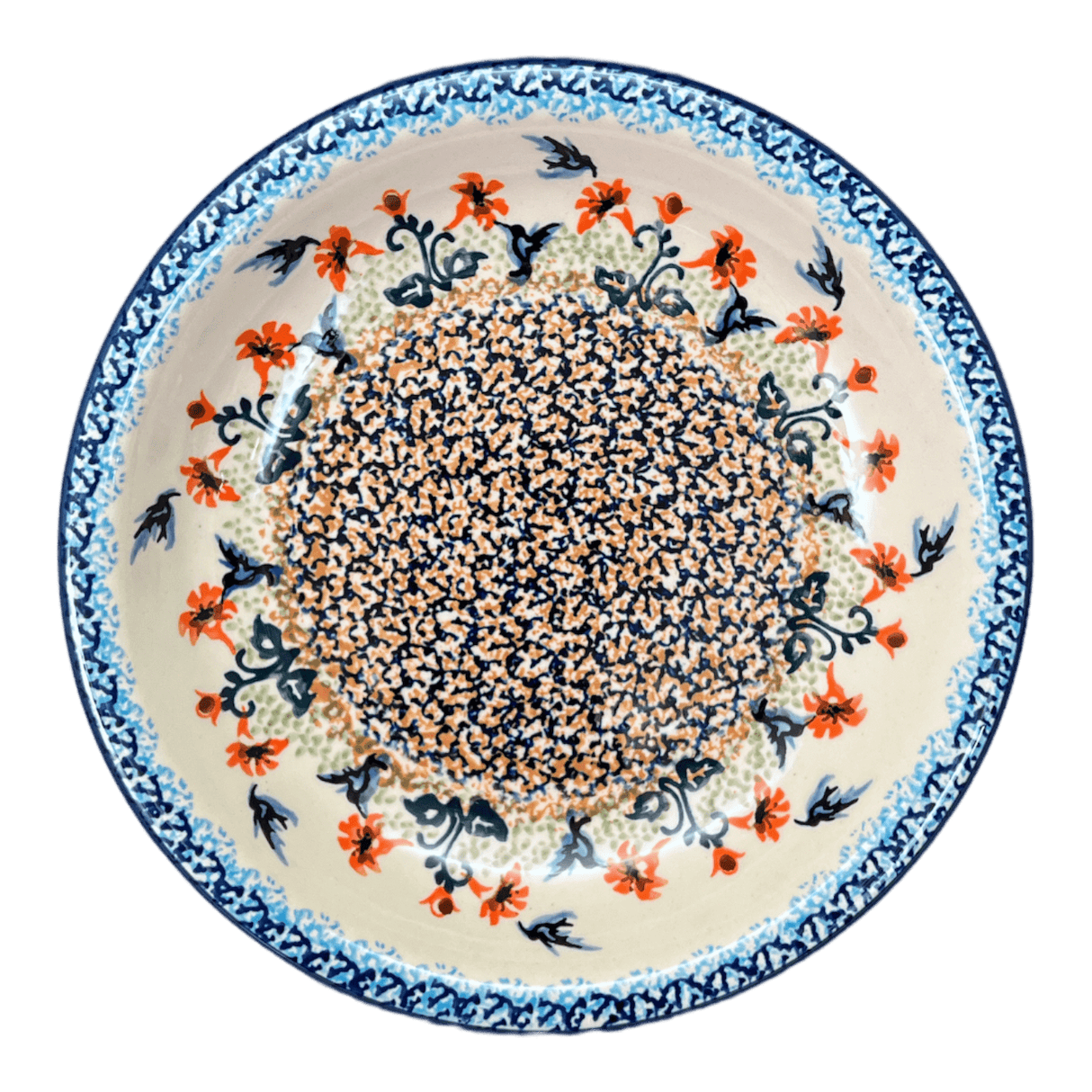 Bowl, Round, Pasta, 9.25" Bowl in "Hummingbird Harvest" by Manufaktura | T159S-JZ35
