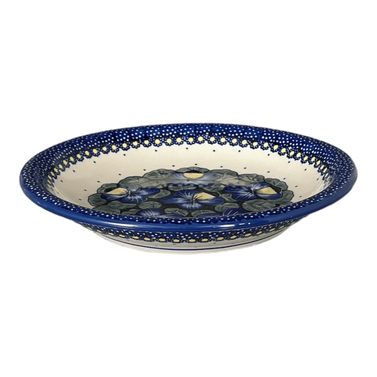 Bowl, Round, Pasta, 9.25" Bowl in "Pansies" by Manufaktura | T159S-JZB