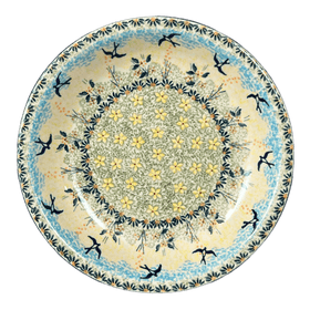 Polish Pottery 9.25" Pasta Bowl (Soaring Swallows) | T159S-WK57 Additional Image at PolishPotteryOutlet.com