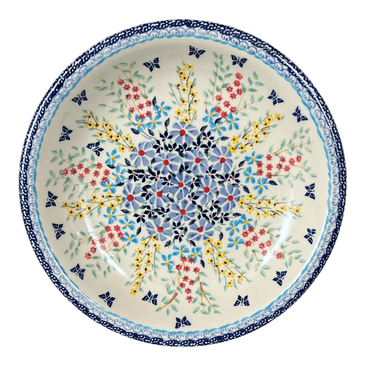Bowl, Round, Pasta, 9.25" Bowl in "Butterfly Bounty" by Manufaktura | T159S-WK76