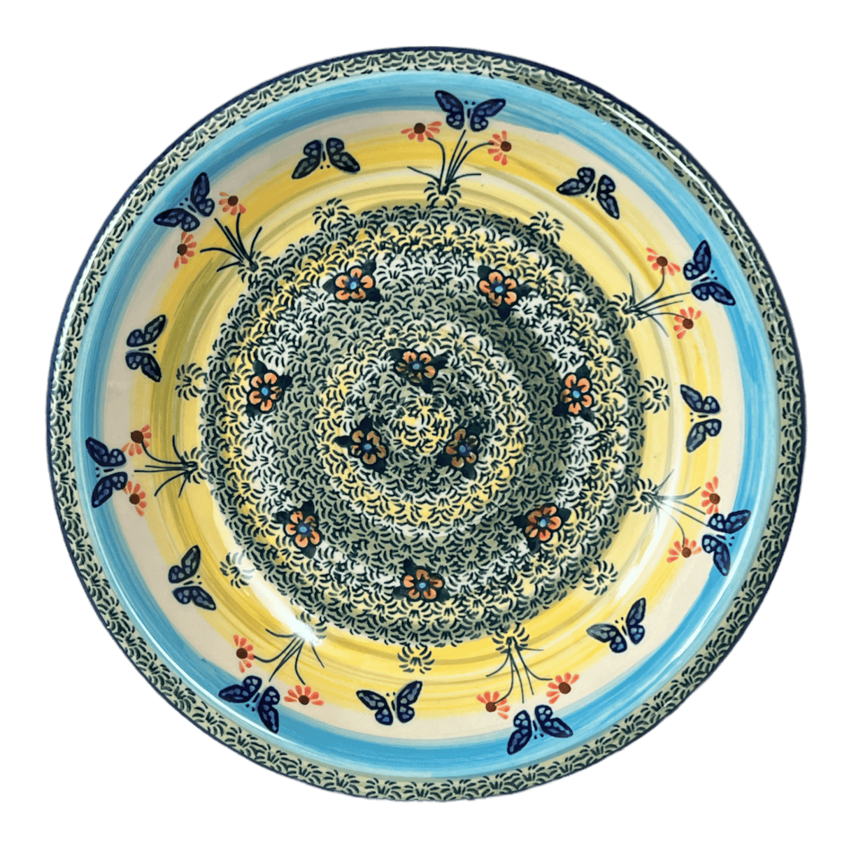 Bowl, Round, Pasta, 9.25" Bowl in "Butterflies in Flight" by Manufaktura | T159S-WKM