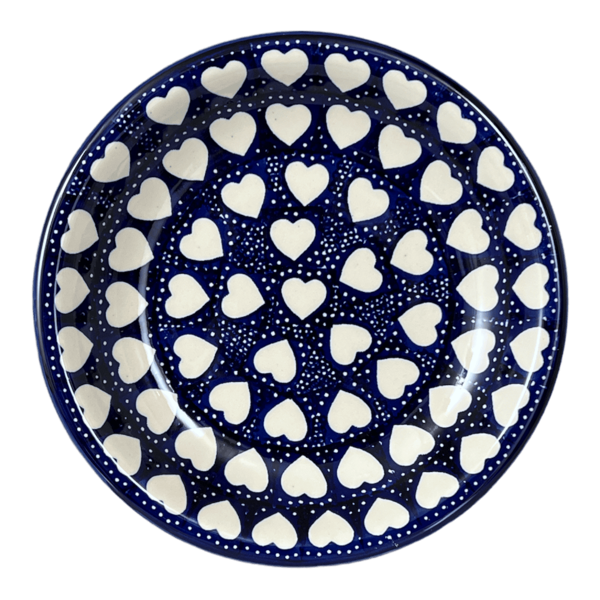 Bowl, Round, Pasta, 9.25" Bowl in "Sea of Hearts" by Manufaktura | T159T-SEA