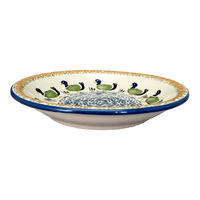 A picture of a Polish Pottery 9.25" Pasta Bowl (Ducks in a Row) | T159U-P323 as shown at PolishPotteryOutlet.com/products/9-25-pasta-bowl-ducks-in-a-row-t159u-p323