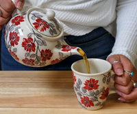 A picture of a Polish Pottery The 1.5 Liter Teapot (Sunshine Grotto) | C017S-WK52 as shown at PolishPotteryOutlet.com/products/the-15-liter-teapot-sunshine-grotto