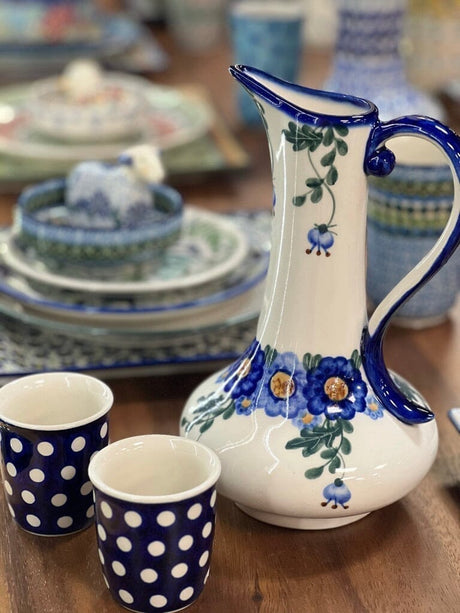 Pitcher, Lotos, 0.8 Liter, WR (WR7E) in "Modern Blue Cascade" by W.R. Ceramika | WR7E-GP1