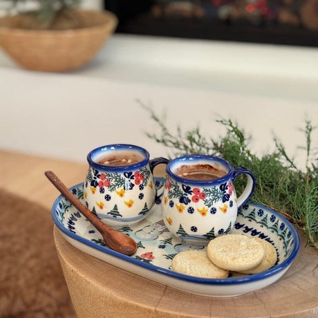 Mug, Belly Mug, 10 oz. Medium, WR (WR14T) in "Strawberries & Blossoms" by W.R. Ceramika | WR14T-WR2