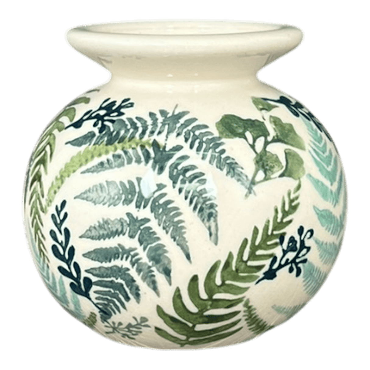 Vase, Bubble, Small 3.75" in "Scattered Ferns" by Manufaktura | W001S-GZ39