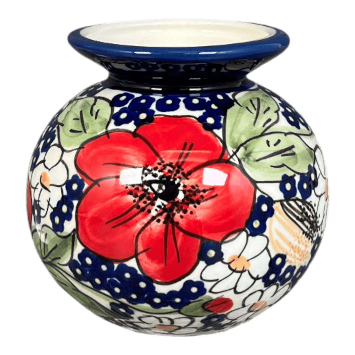 Vase, Bubble, Small 3.75" in "Poppies & Posies" by Manufaktura | W001S-IM02