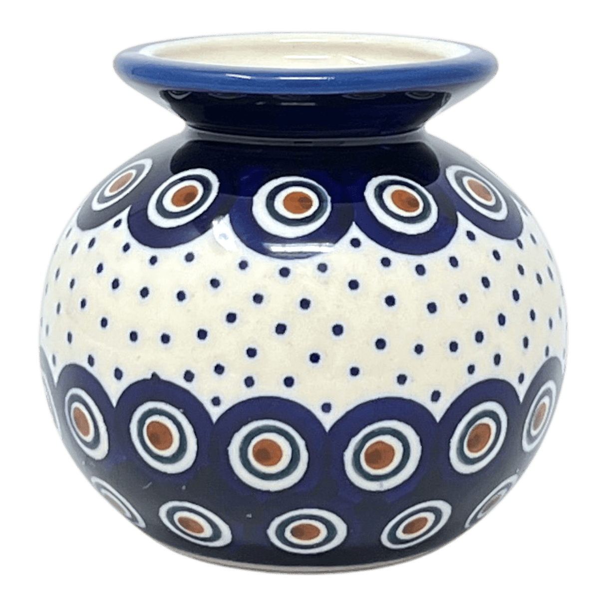 Vase, Bubble, Small 3.75" in "Peacock Dot" by Manufaktura | W001U-54K