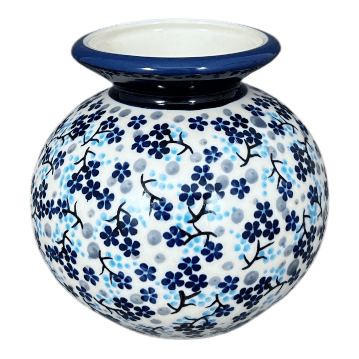 Vase, Bubble, 4.75" in "Scattered Blues" by Manufaktura | W002S-AS45