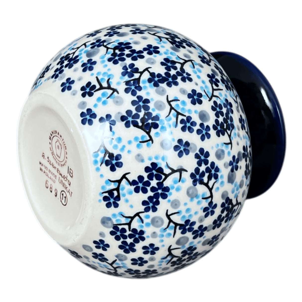 Vase, Bubble, 4.75" in "Scattered Blues" by Manufaktura | W002S-AS45