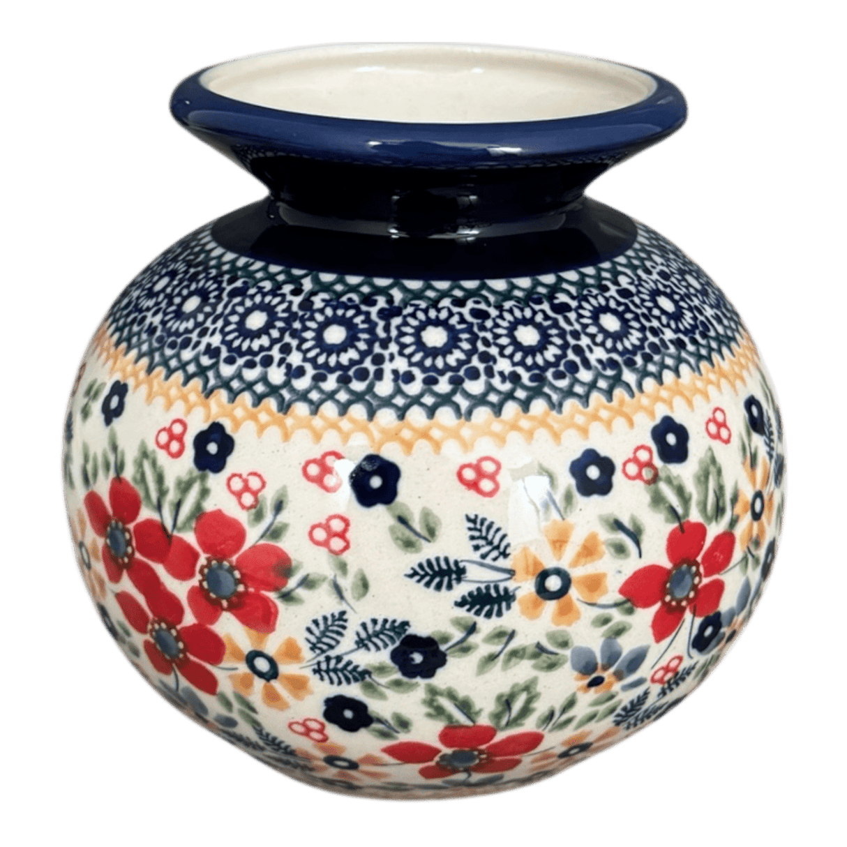 Vase, Bubble, 4.75" in "Ruby Bouquet" by Manufaktura | W002S-DPCS