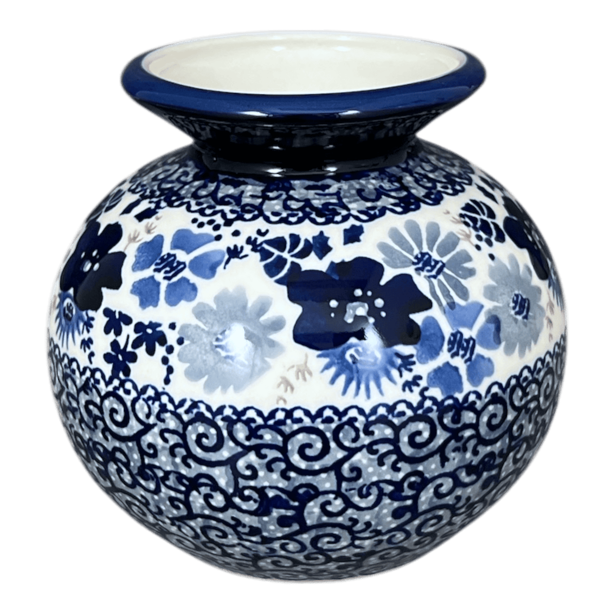 Vase, Bubble, 4.75" in "Blue Life" by Manufaktura | W002S-EO39