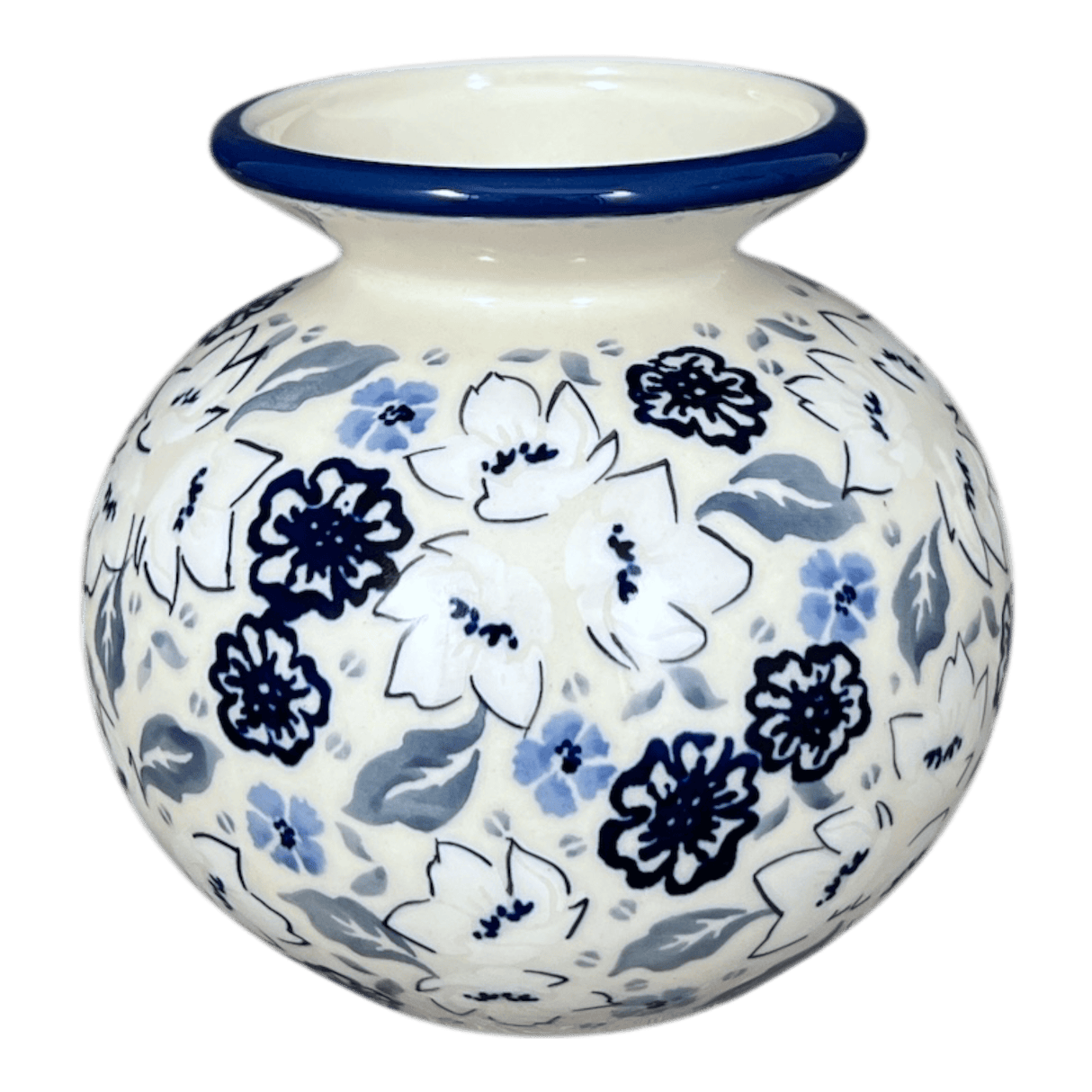 Vase, Bubble, 4.75" in "Blue Polish Garden" by Manufaktura | W002S-JZ46