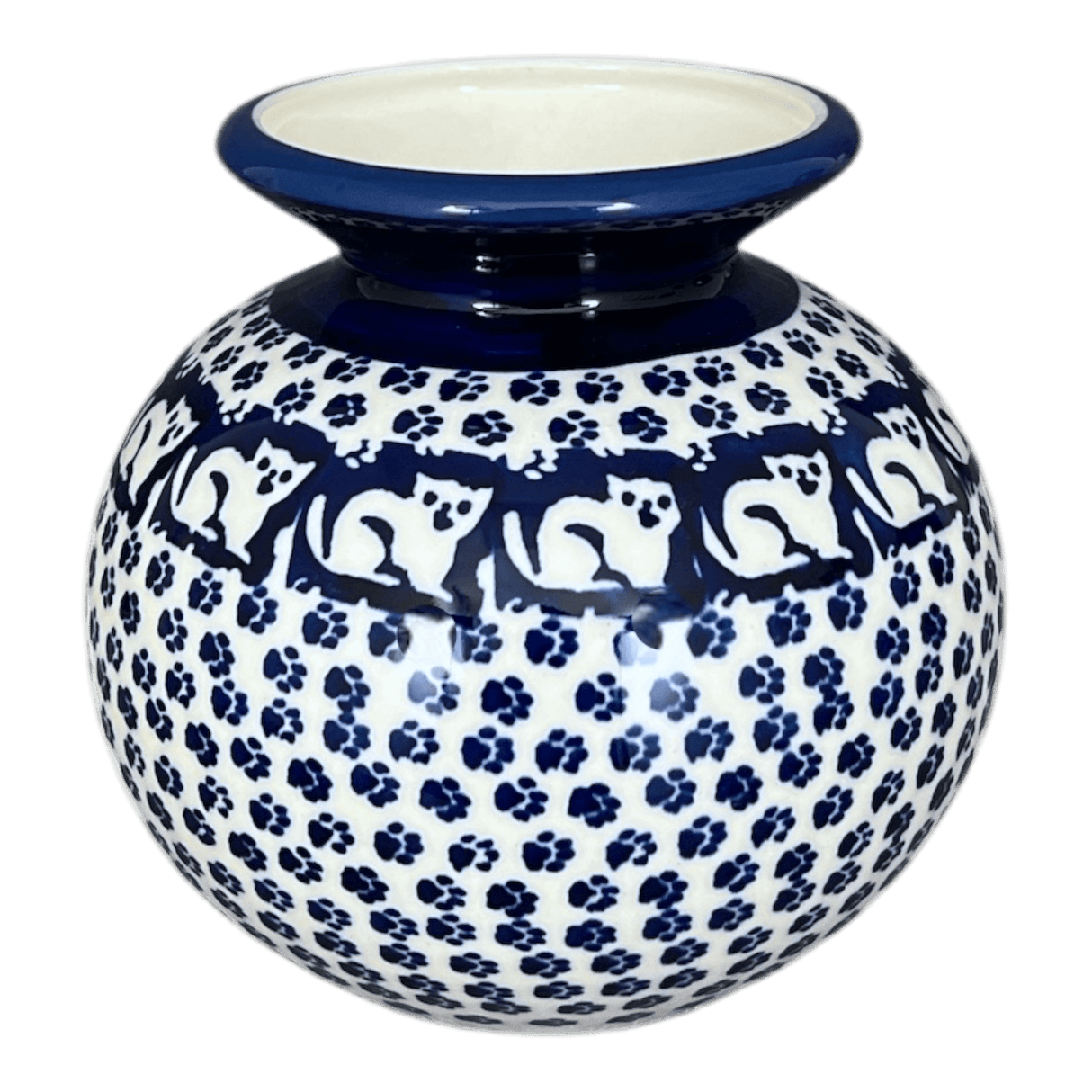 Vase, Bubble, 4.75" in "Kitty Cat Path" by Manufaktura | W002T-KOT6