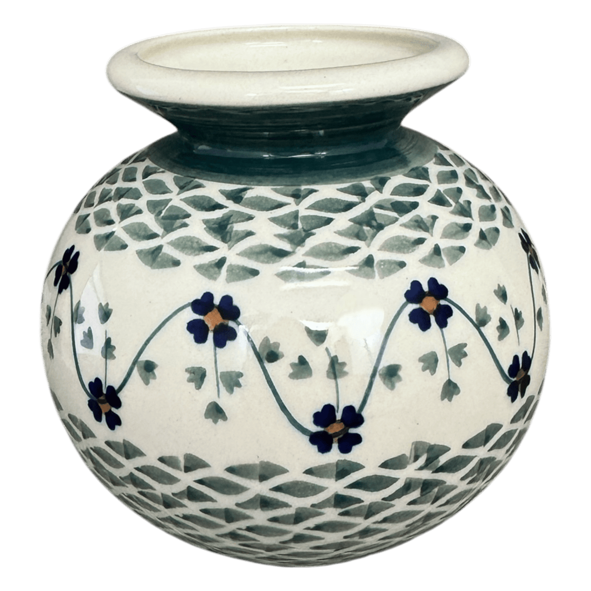 Vase, Bubble, 4.75" in "Woven Pansies" by Manufaktura | W002T-RV