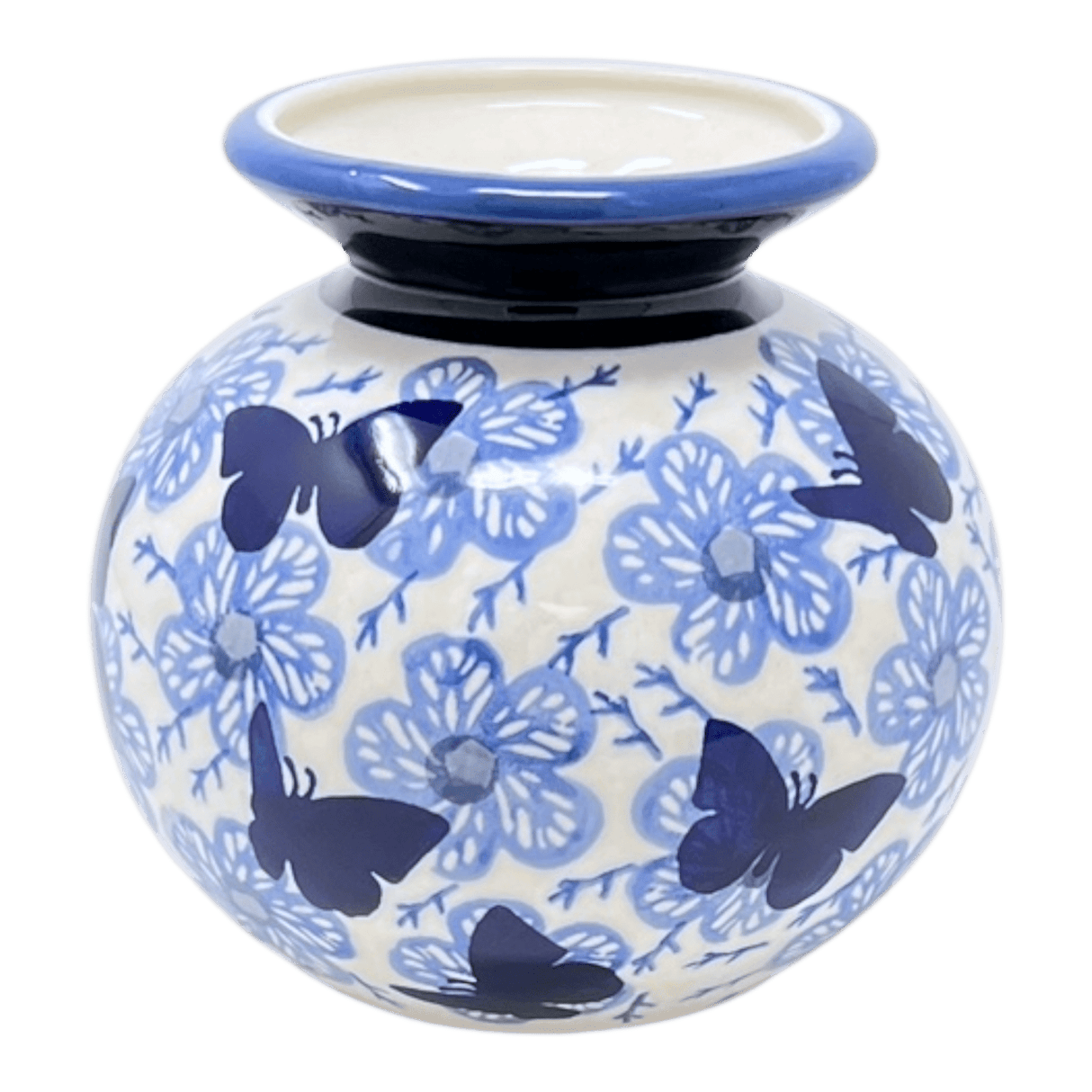 Vase, Bubble, 4.75" in "Blue Butterfly" by Manufaktura | W002U-AS58