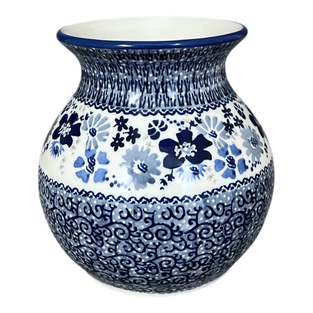 Vase, Bubble, 6" in "Blue Life" by Manufaktura | W003S-EO39