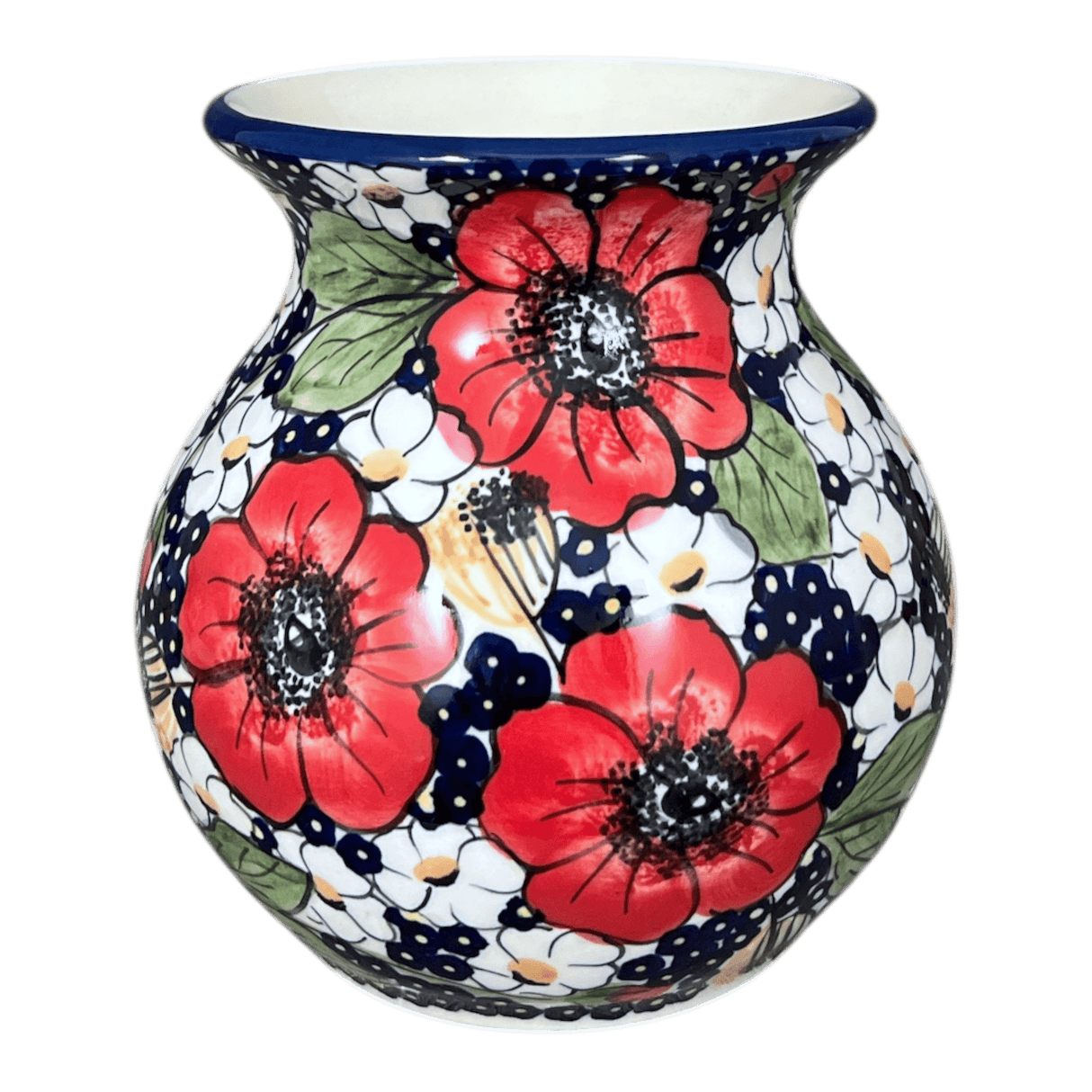 Vase, Bubble, 6" in "Poppies & Posies" by Manufaktura | W003S-IM02