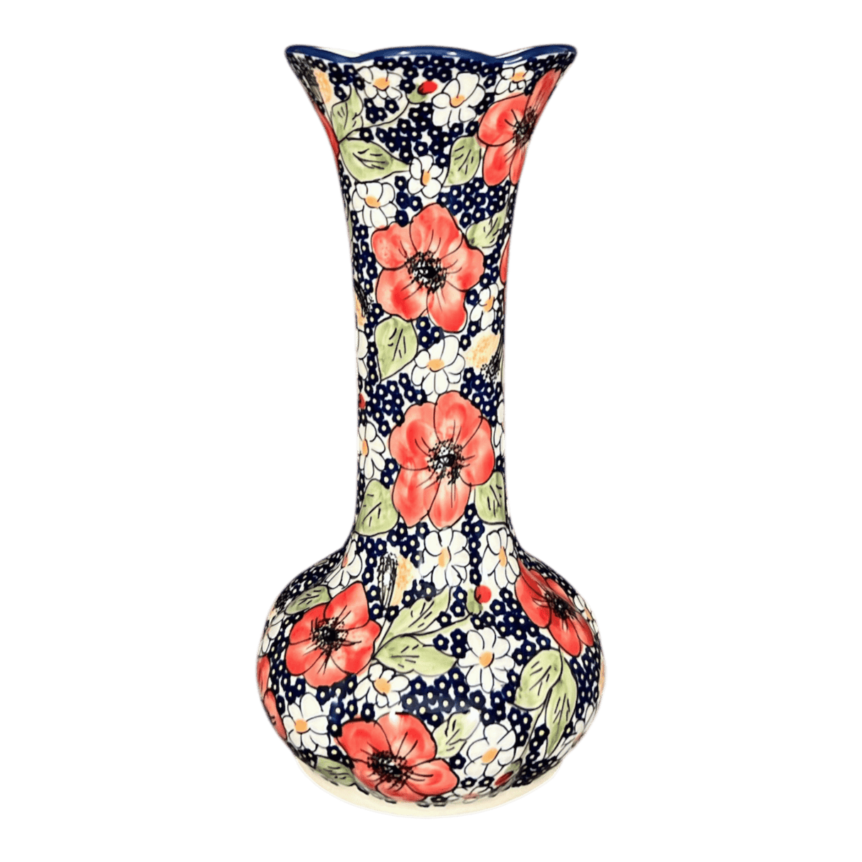 Vase, Tulip Lipped, 12.5" in "Poppies & Posies" by Manufaktura | W014S-IM02