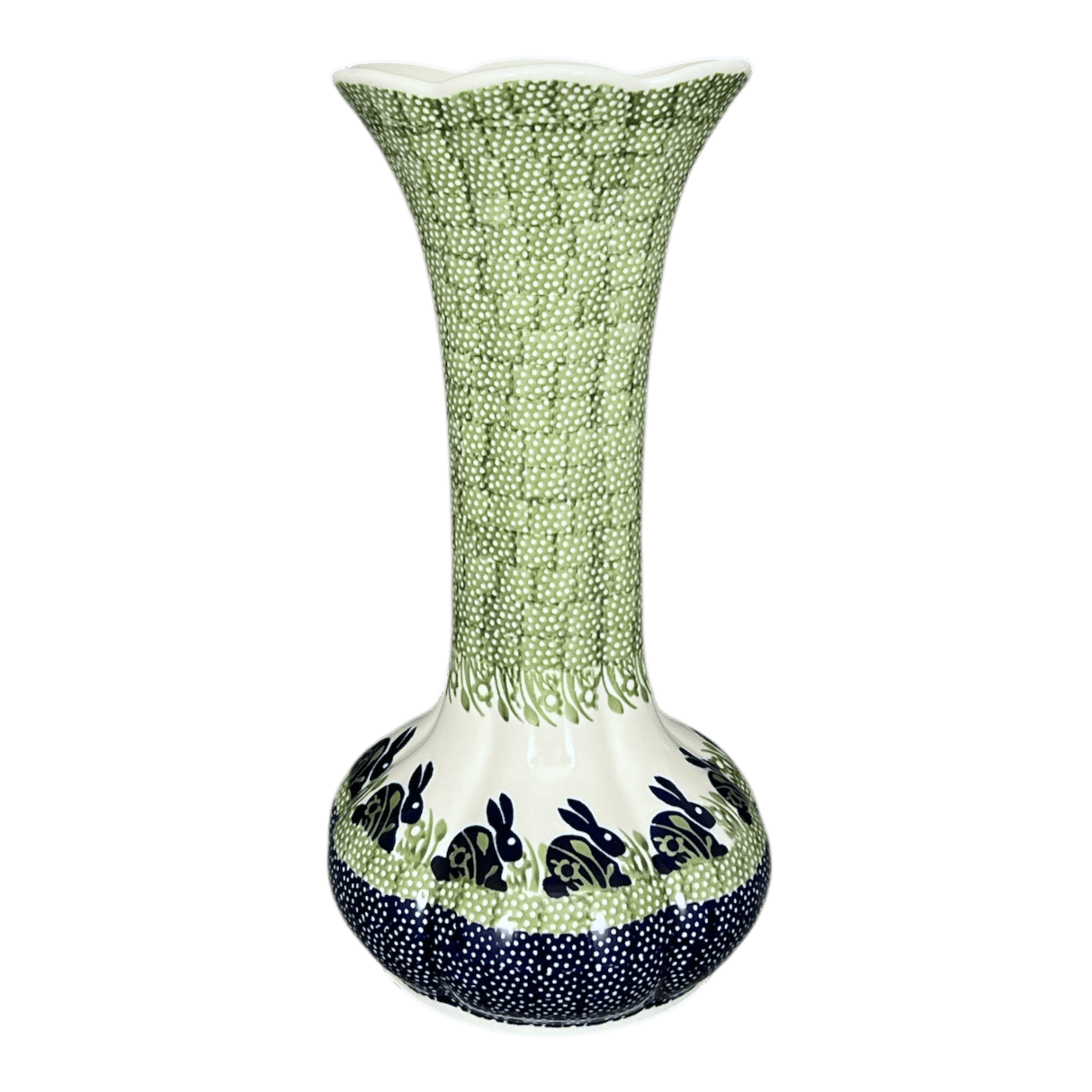 Vase, Tulip Lipped, 12.5" in "Bunny Love" by Manufaktura | W014T-P324