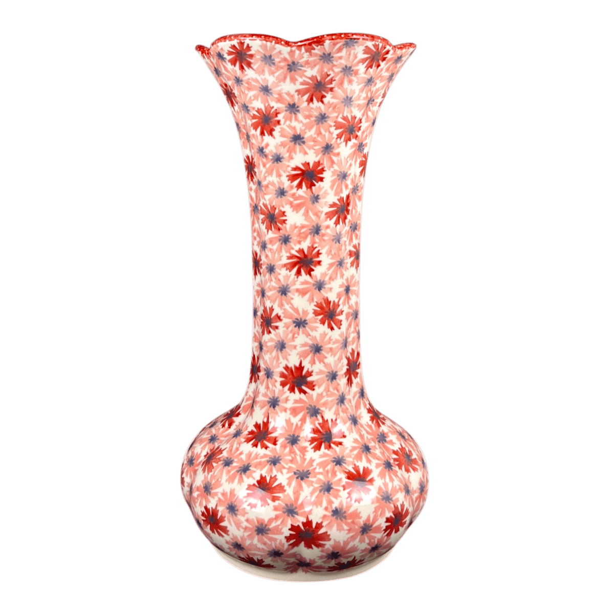 Vase, Tulip Lipped, 12.5" in "Scarlet Daisy" by Manufaktura | W014U-AS73