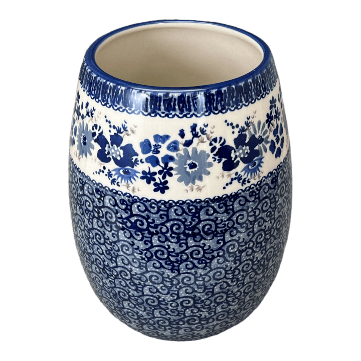 Vase, 8" in "Blue Life" by Manufaktura | W020S-EO39