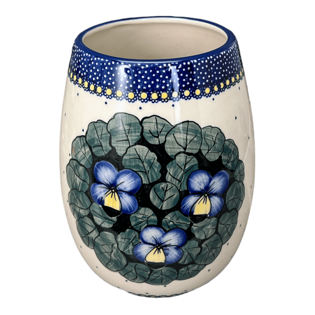 Vase, 8" in "Pansies" by Manufaktura | W020S-JZB