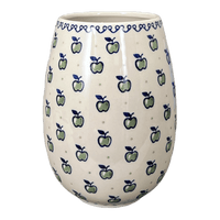 A picture of a Polish Pottery 8" Vase (Green Apple) | W020T-15 as shown at PolishPotteryOutlet.com/products/8-vase-green-apple-w020t-15