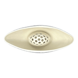 Vase, Ikebana, Oval, Frog Insert, 10.5" x 4.5" in "Duet in Black & Grey" by Manufaktura | W022S-DPSC