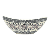 Vase, Ikebana, Oval, Frog Insert, 10.5" x 4.5" in "Duet in Black & Grey" by Manufaktura | W022S-DPSC