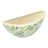 Vase, Ikebana, Oval, Frog Insert, 10.5" x 4.5" in "Scattered Ferns" by Manufaktura | W022S-GZ39