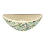 Vase, Ikebana, Oval, Frog Insert, 10.5" x 4.5" in "Scattered Ferns" by Manufaktura | W022S-GZ39