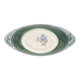 Vase, Ikebana, Oval, Frog Insert, 10.5" x 4.5" in "Scattered Ferns in Green" by Manufaktura | W022S-GZ44