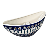 Vase, Oval, Frog Insert, 10.5" x 4.5" in "Peacock" by Manufaktura | W022T-54