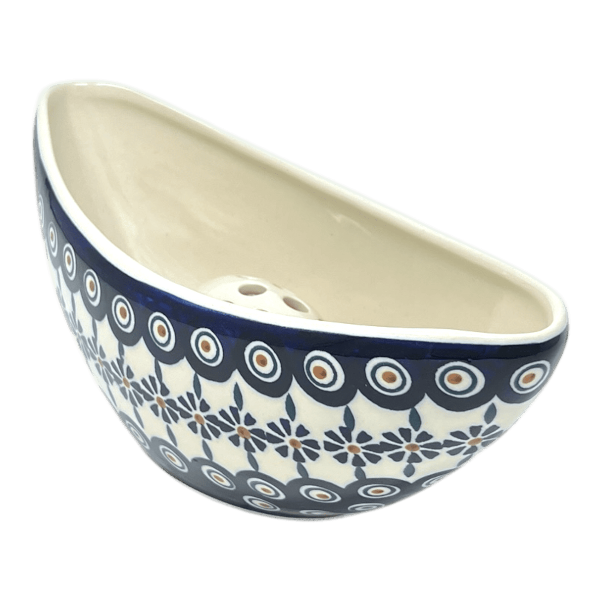 Vase, Ikebana, Oval, Frog Insert, 10.5" x 4.5" in "Floral Peacock" by Manufaktura | W022T-54KK