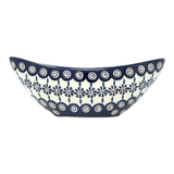 Vase, Ikebana, Oval, Frog Insert, 10.5" x 4.5" in "Floral Peacock" by Manufaktura | W022T-54KK