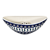 Vase, Oval, Frog Insert, 10.5" x 4.5" in "Peacock" by Manufaktura | W022T-54